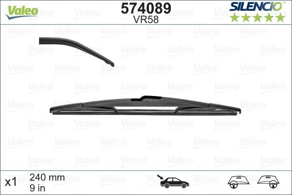 Valeo 574089 Wiper 240 mm (10") 574089: Buy near me at 2407.PL in Poland at an Affordable price!