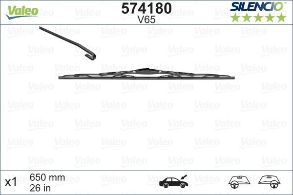 Valeo 574180 Wiper blade 650 mm (26") 574180: Buy near me in Poland at 2407.PL - Good price!