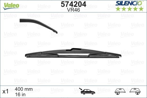 Valeo 574204 Wiper blade 400 mm (16") 574204: Buy near me in Poland at 2407.PL - Good price!