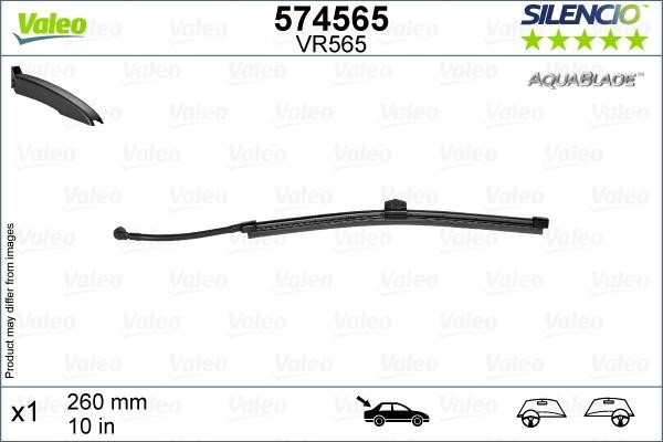 Valeo 574565 Rear wiper blade 260 mm (10") 574565: Buy near me in Poland at 2407.PL - Good price!