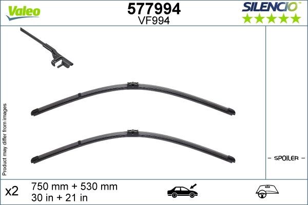 Valeo 577994 Set of frameless wiper blades 750/530 577994: Buy near me in Poland at 2407.PL - Good price!