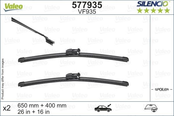 Valeo 577935 Frameless wiper set 650/400 577935: Buy near me in Poland at 2407.PL - Good price!