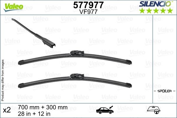 Valeo 577977 Set of frameless wiper blades 700/300 577977: Buy near me at 2407.PL in Poland at an Affordable price!