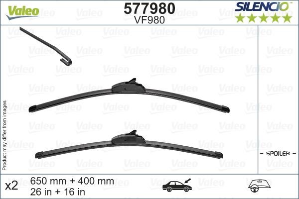 Valeo 577980 Wiper blade set 650/400 577980: Buy near me in Poland at 2407.PL - Good price!