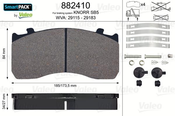 Valeo 882410 Front disc brake pads, set 882410: Buy near me in Poland at 2407.PL - Good price!