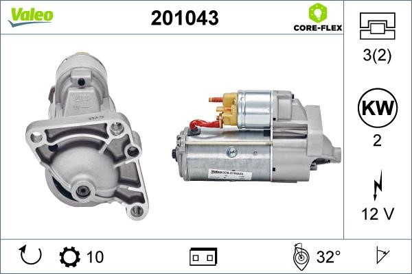 Valeo 201043 Starter 201043: Buy near me at 2407.PL in Poland at an Affordable price!