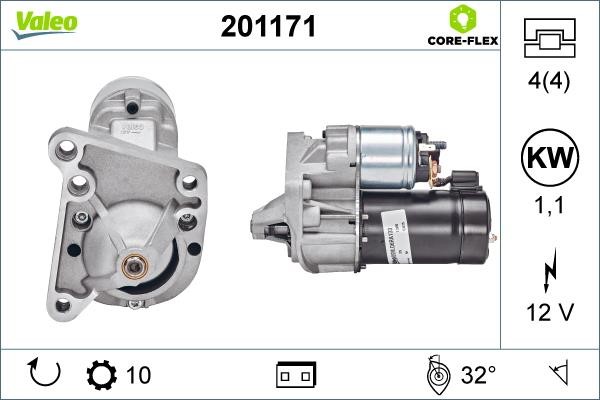 Valeo 201171 Starter 201171: Buy near me in Poland at 2407.PL - Good price!