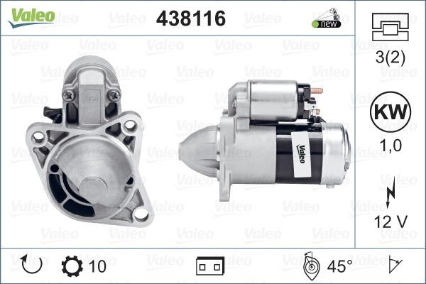 Valeo 438116 Starter 438116: Buy near me at 2407.PL in Poland at an Affordable price!