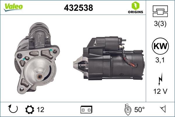 Valeo 432538 Starter 432538: Buy near me at 2407.PL in Poland at an Affordable price!
