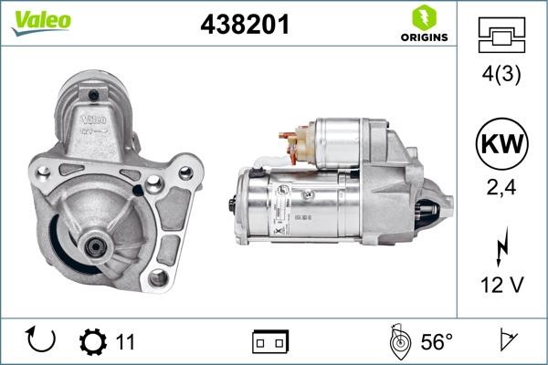 Valeo 438201 Starter 438201: Buy near me at 2407.PL in Poland at an Affordable price!