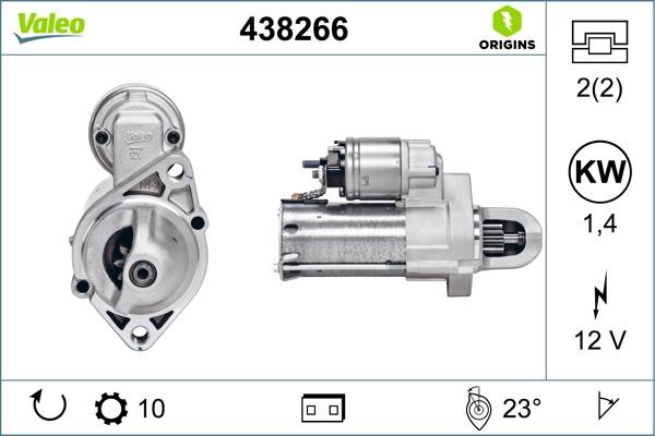 Valeo 438266 Starter 438266: Buy near me in Poland at 2407.PL - Good price!