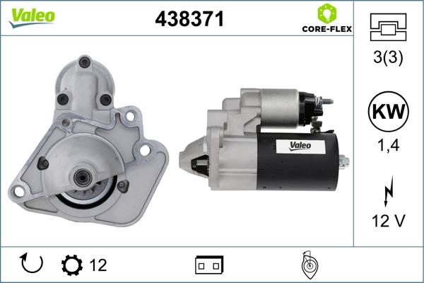 Valeo 438371 Starter 438371: Buy near me at 2407.PL in Poland at an Affordable price!