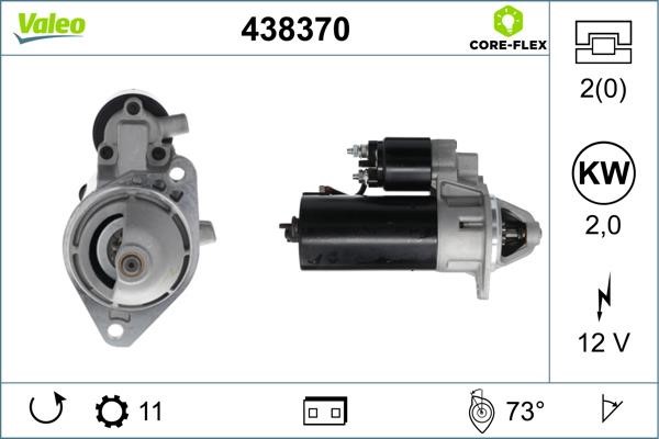 Valeo 438370 Starter 438370: Buy near me at 2407.PL in Poland at an Affordable price!