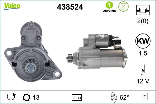 Valeo 438524 Starter 438524: Buy near me at 2407.PL in Poland at an Affordable price!