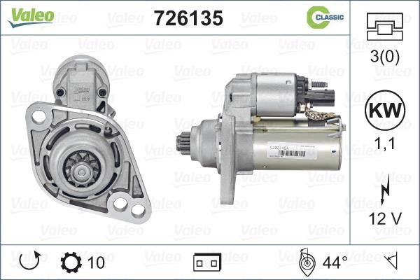 Valeo 726135 Starter 726135: Buy near me at 2407.PL in Poland at an Affordable price!