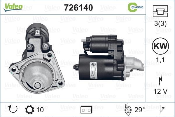 Valeo 726140 Starter 726140: Buy near me at 2407.PL in Poland at an Affordable price!