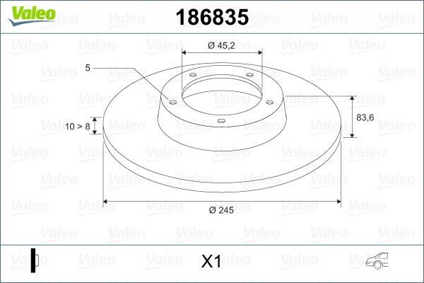 Valeo 186835 Тормозной диск задний невентилируемый 186835: Отличная цена - Купить в Польше на 2407.PL!