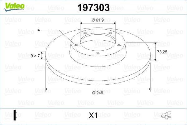 Valeo 197303 Тормозной диск задний невентилируемый 197303: Отличная цена - Купить в Польше на 2407.PL!