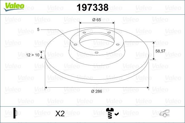 Valeo 197338 Тормозной диск задний невентилируемый 197338: Отличная цена - Купить в Польше на 2407.PL!