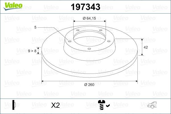 Valeo 197343 Тормозной диск задний невентилируемый 197343: Отличная цена - Купить в Польше на 2407.PL!