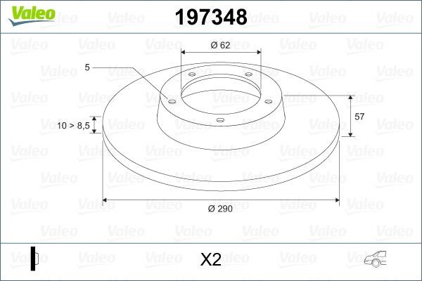 Valeo 197348 Tarcza hamulcowa tylna, niewentylowana 197348: Dobra cena w Polsce na 2407.PL - Kup Teraz!