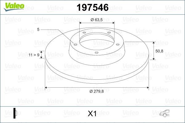Valeo 197546 Тормозной диск задний невентилируемый 197546: Отличная цена - Купить в Польше на 2407.PL!
