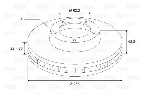 Valeo 197455 Front brake disc ventilated 197455: Buy near me in Poland at 2407.PL - Good price!