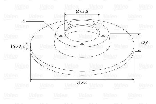 Valeo 197456 Rear brake disc, non-ventilated 197456: Buy near me in Poland at 2407.PL - Good price!