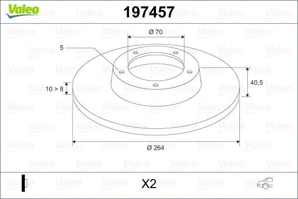 Valeo 197457 Тормозной диск задний невентилируемый 197457: Отличная цена - Купить в Польше на 2407.PL!