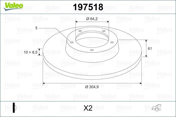 Valeo 197518 Тормозной диск задний невентилируемый 197518: Купить в Польше - Отличная цена на 2407.PL!