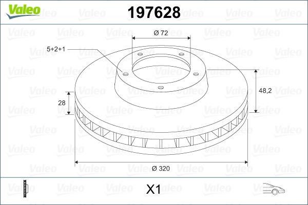 Valeo 197628 Тормозной диск передний вентилируемый 197628: Отличная цена - Купить в Польше на 2407.PL!