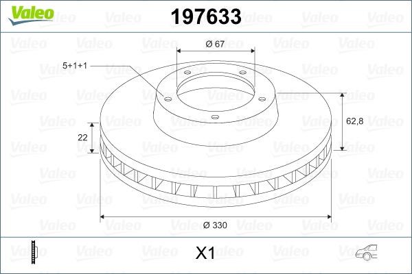 Valeo 197633 Тормозной диск задний вентилируемый 197633: Отличная цена - Купить в Польше на 2407.PL!