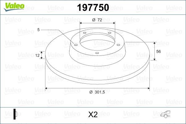 Valeo 197750 Tarcze hamulcowe tylne niewentylowane, kpl 197750: Dobra cena w Polsce na 2407.PL - Kup Teraz!