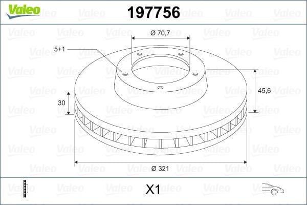 Valeo 197756 Тормозной диск передний вентилируемый 197756: Отличная цена - Купить в Польше на 2407.PL!