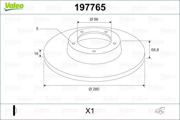 Valeo 197765 Тормозной диск задний невентилируемый 197765: Отличная цена - Купить в Польше на 2407.PL!
