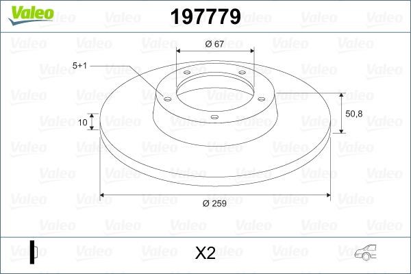 Valeo 197779 Brake discs rear non-ventilated, set 197779: Buy near me at 2407.PL in Poland at an Affordable price!