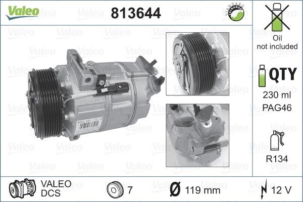 Valeo 813644 Compressor, air conditioning 813644: Buy near me at 2407.PL in Poland at an Affordable price!