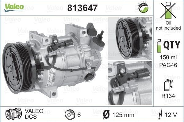 Valeo 813647 Compressor, air conditioning 813647: Buy near me at 2407.PL in Poland at an Affordable price!