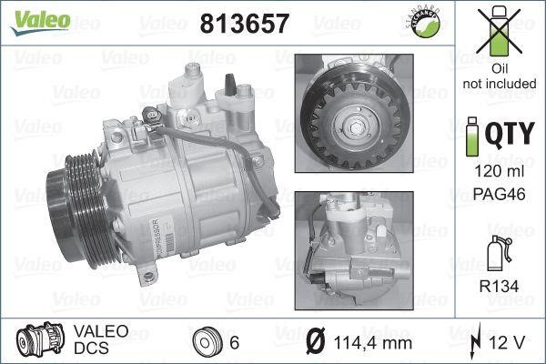 Valeo 813657 Compressor, air conditioning 813657: Buy near me in Poland at 2407.PL - Good price!