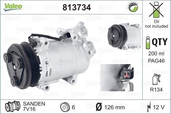 Valeo 813734 Compressor, air conditioning 813734: Buy near me in Poland at 2407.PL - Good price!