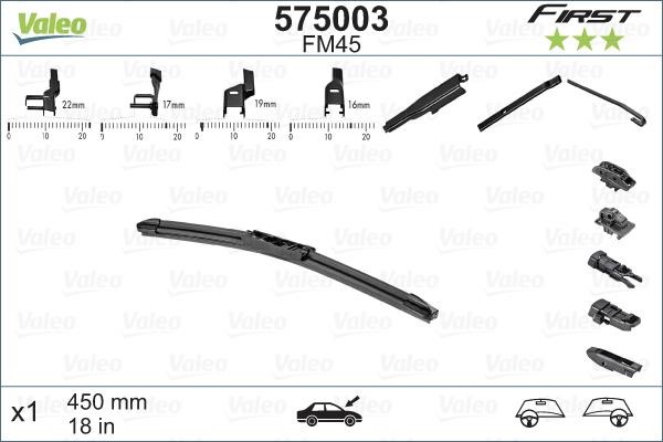 Valeo Wiper blade 450 mm (18&quot;) – price 31 PLN