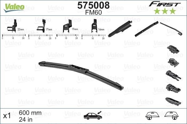 Valeo 575008 Wiper blade 600 mm (24") 575008: Buy near me in Poland at 2407.PL - Good price!