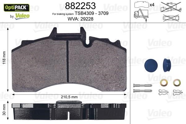 Valeo 882253 Klocki hamulcowe przód, komplet 882253: Atrakcyjna cena w Polsce na 2407.PL - Zamów teraz!