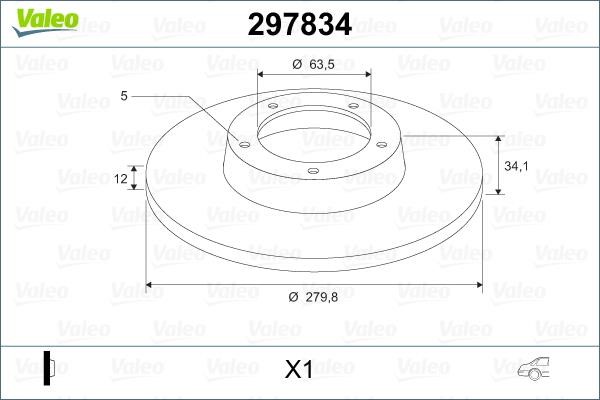 Valeo 297834 Тормозной диск задний невентилируемый 297834: Отличная цена - Купить в Польше на 2407.PL!