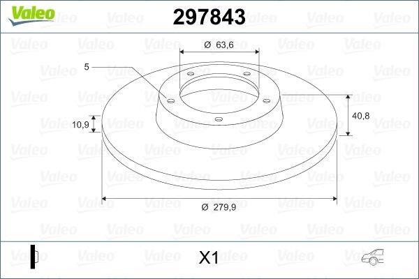 Valeo 297843 Tarcza hamulcowa tylna, niewentylowana 297843: Dobra cena w Polsce na 2407.PL - Kup Teraz!