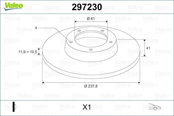 Valeo 297230 Niewentylowana przednia tarcza hamulcowa 297230: Dobra cena w Polsce na 2407.PL - Kup Teraz!