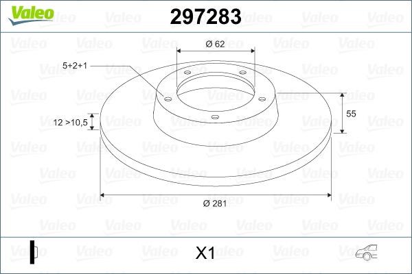 Valeo 297283 Тормозной диск задний невентилируемый 297283: Отличная цена - Купить в Польше на 2407.PL!