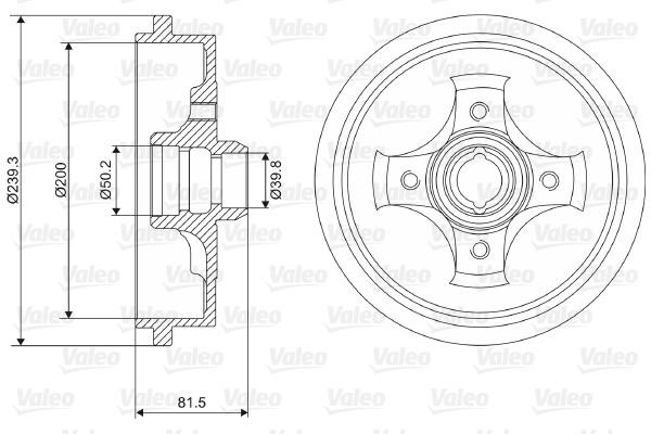 Valeo 237049 Rear brake drum 237049: Buy near me at 2407.PL in Poland at an Affordable price!