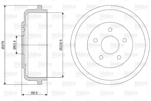 Valeo 237053 Rear brake drum 237053: Buy near me at 2407.PL in Poland at an Affordable price!