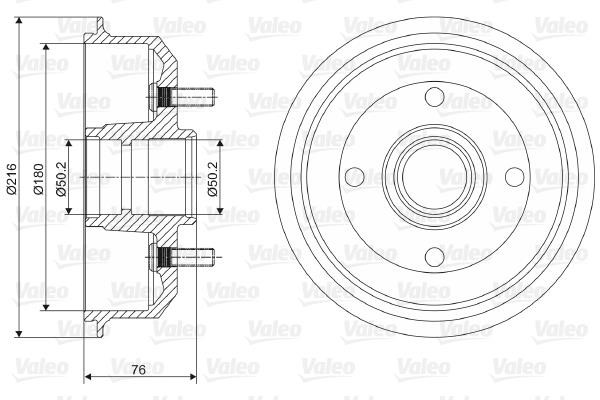 Valeo 237066 Rear brake drum 237066: Buy near me at 2407.PL in Poland at an Affordable price!